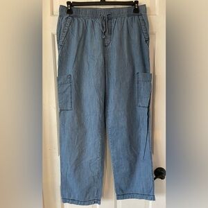 Westbound Women’s Jeans Pull-on Lightweight Wide Leg Cargo Denim Pants Sz MEDIUM